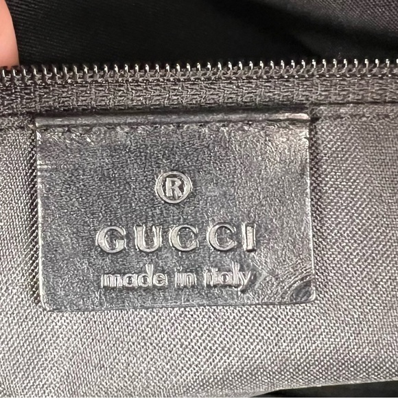 Gucci GG Monogram Canvas Bamboo Hand Bag - Picture 11 of 12